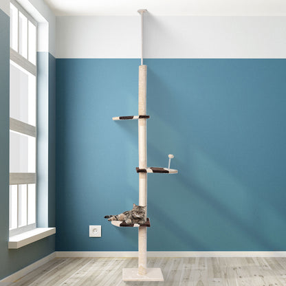 PaWz Cat Scratching Post Tree Condo Furniture Scratcher Tower 228-288 High Cream Tristar Online