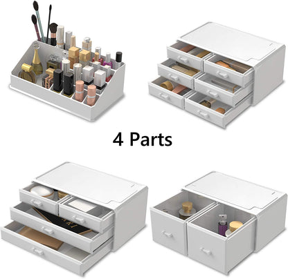 Makeup Cosmetic Organizer Storage with 12 Drawers Display Boxes (White) Tristar Online