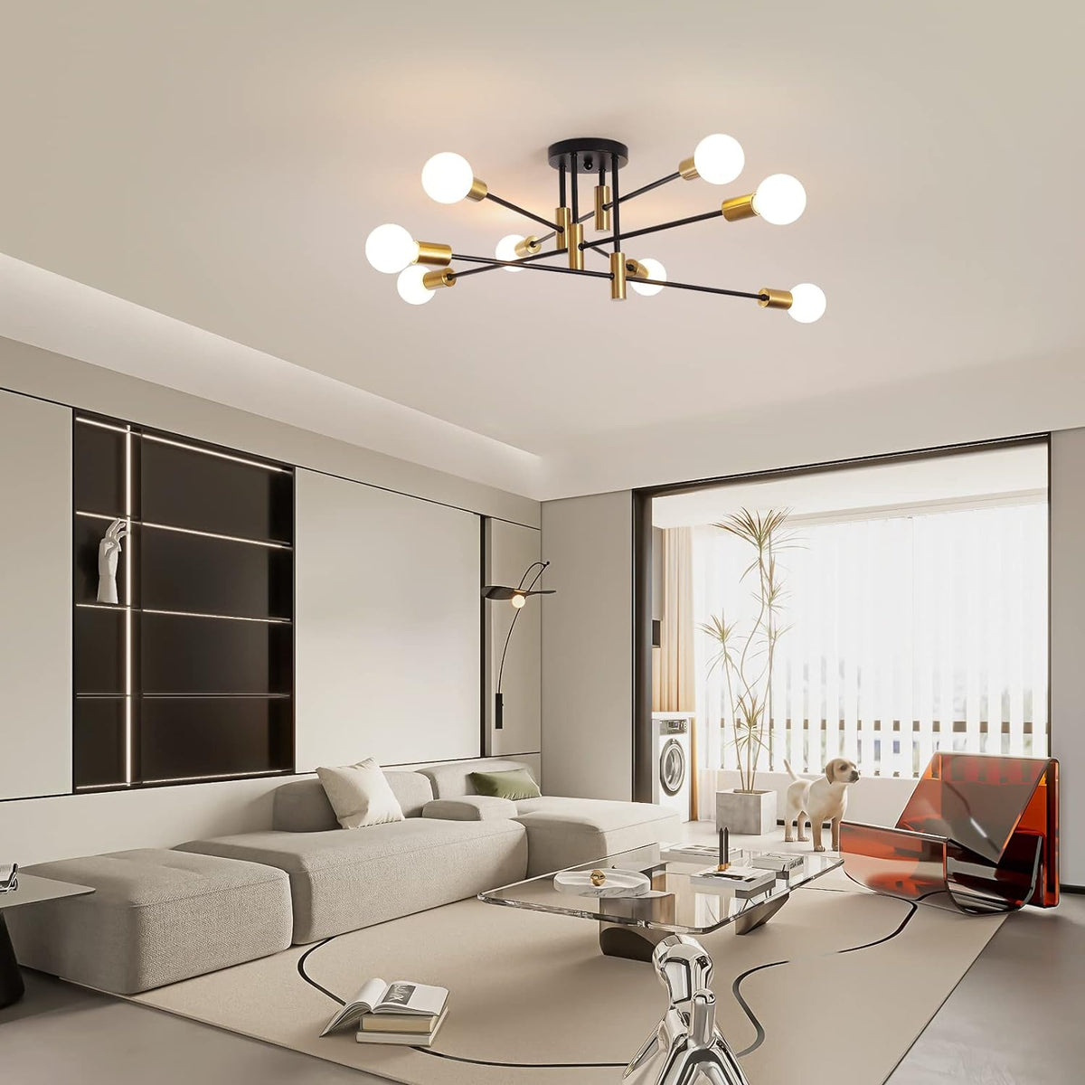 Modern Black Gold Ceiling Light 8 Lights Tristar Online