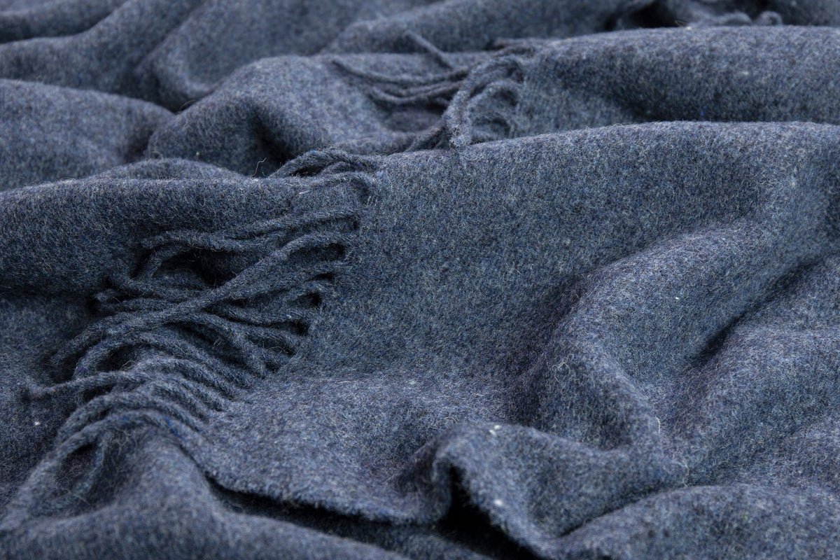 Oxford Throw - Merino Wool Blend - Navy Tristar Online