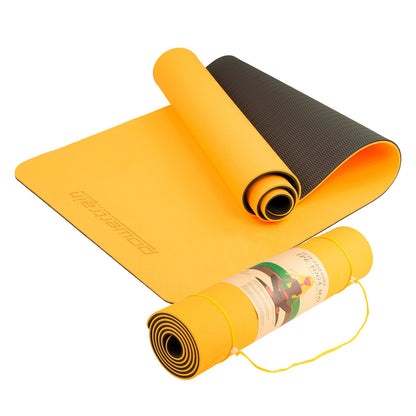 Powertrain Eco-friendly Dual Layer 8mm Yoga Mat | Orange | Non-slip Surface And Carry Strap For Ultimate Comfort And Portability Tristar Online