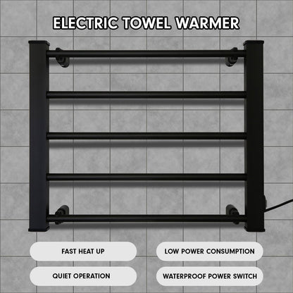 Pronti Heated Towel Rack Electric Bathroom Towel Rails Warmer Ev-90 -black Tristar Online