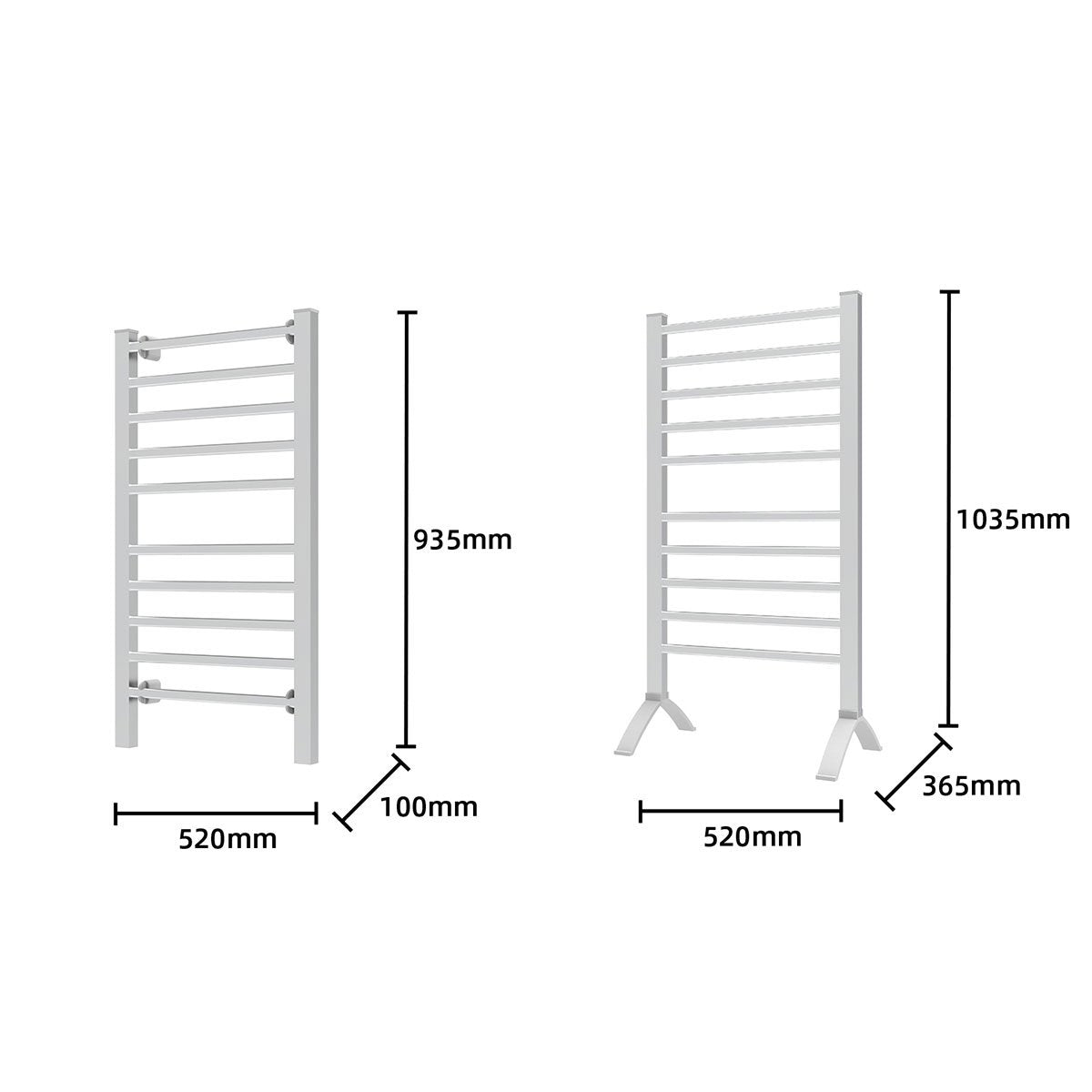 Pronti Heated Towel Rack With Timer Wall-mounted Freestanding Electric 160 Watts Tristar Online