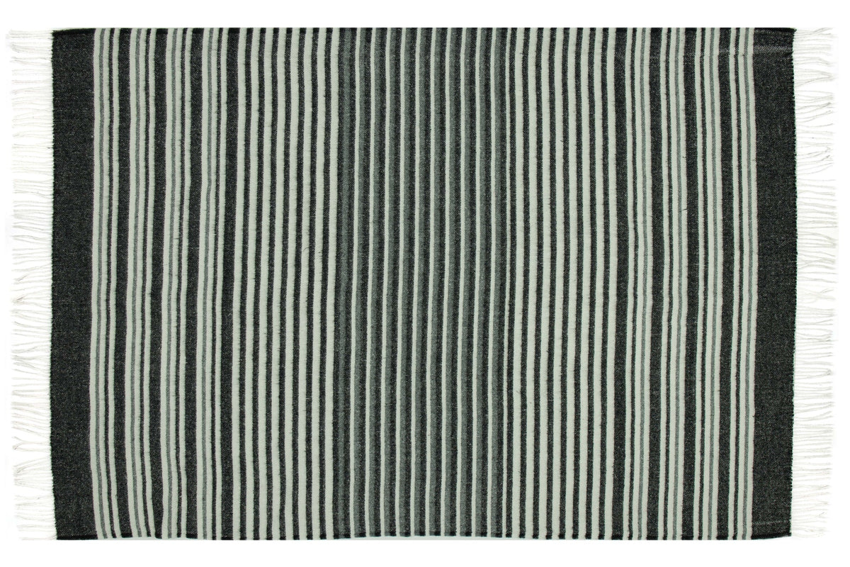 Richmond Throw - Reclaimed Wool Blend - Monochrome Tristar Online
