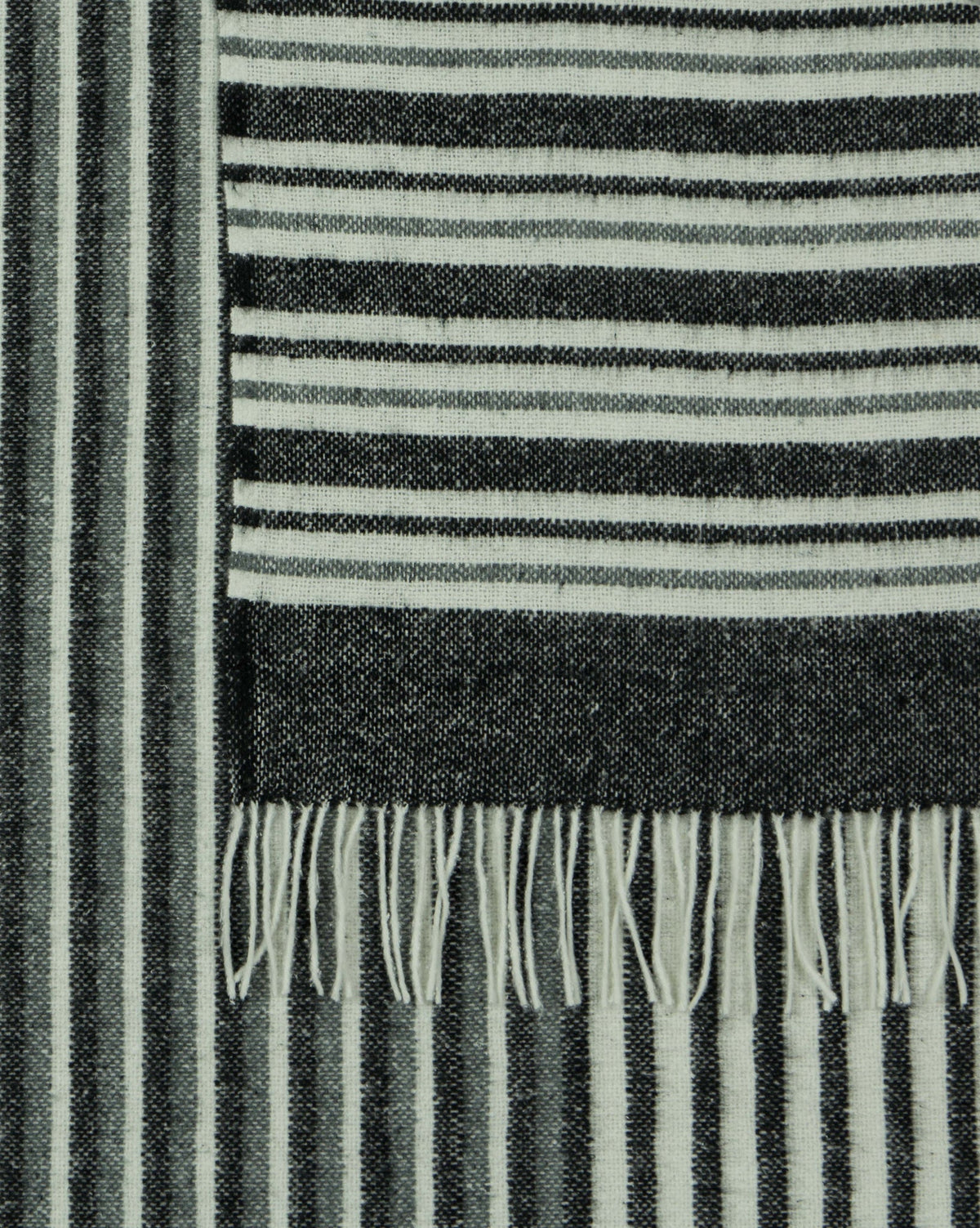 Richmond Throw - Reclaimed Wool Blend - Monochrome Tristar Online