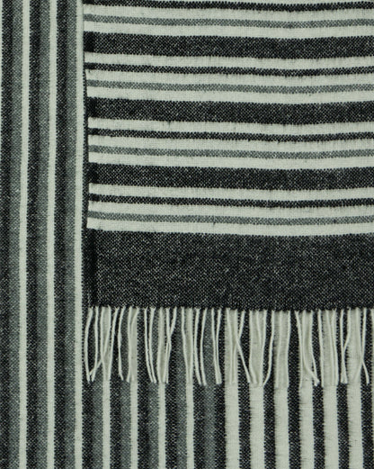 Richmond Throw - Reclaimed Wool Blend - Monochrome Tristar Online