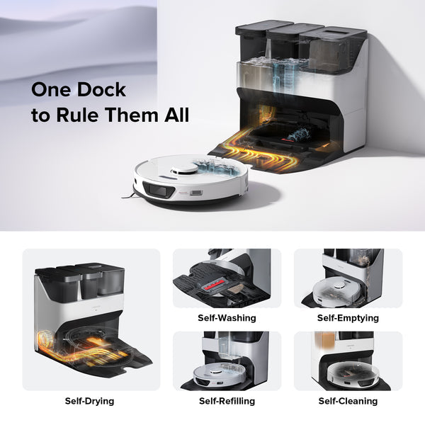 Roborock S7 Max Ultra Robot Vacuum & Mop Cleaner - White Roborock