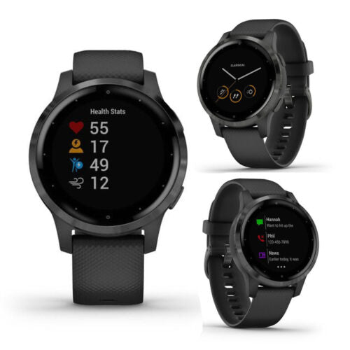 Garmin Vivoactive 4S GPS Running Fitness Smart Multi Sports Watch - Black Slate (Refurbished Grade-B) Garmin