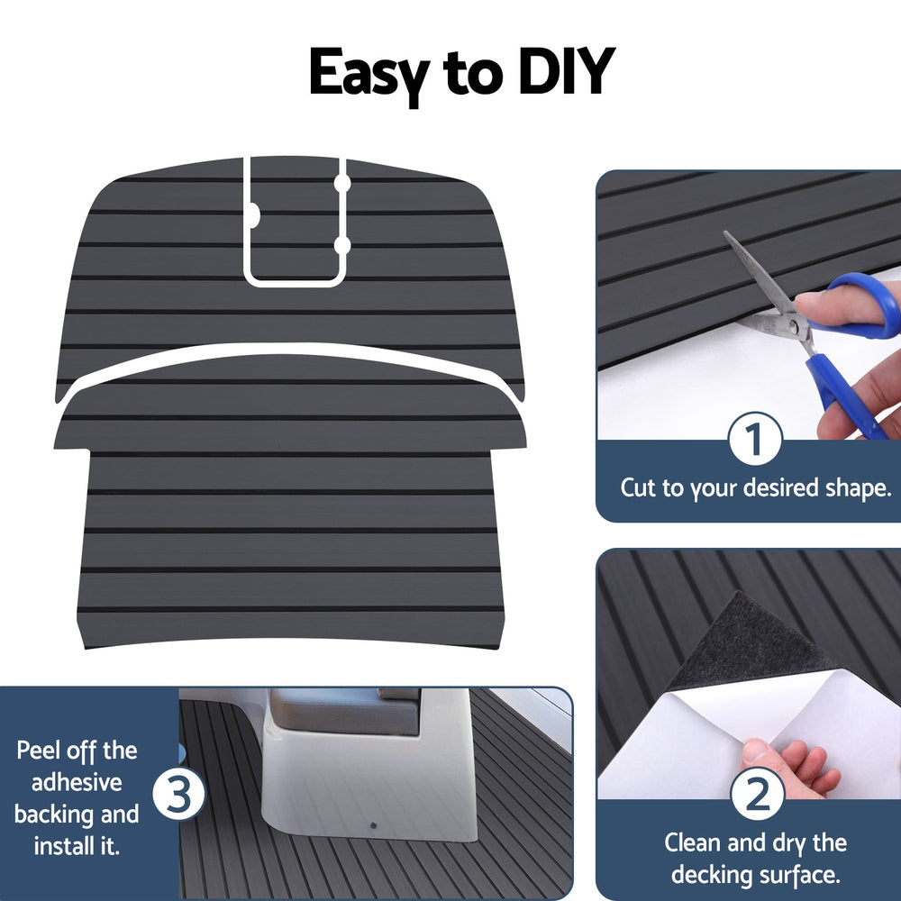 Seamanship EVA Foam Boat Flooring Mat Decking Sheet 240x90x0.6cm Dark Grey Decor Tristar Online
