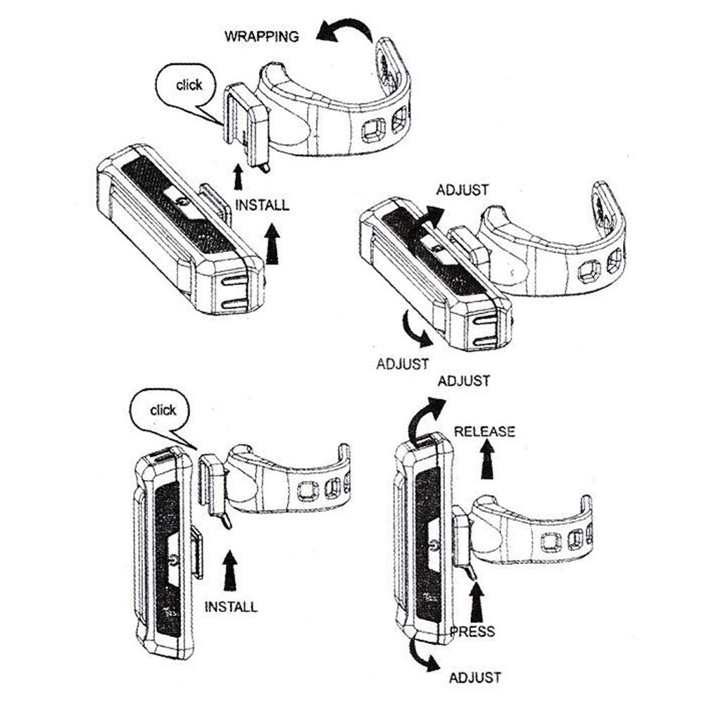 Set USB Rechargeable LED Bike Front Light headlight lamp Bar rear Tail Wide Beam Tristar Online