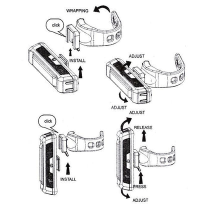 Set USB Rechargeable LED Bike Front Light headlight lamp Bar rear Tail Wide Beam Tristar Online