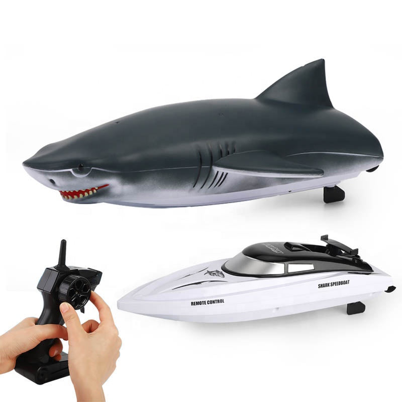 Remote Control 2 in 1 Dual Mode RC Electric Cordless Shark Speedboat Toy For Kids Trion