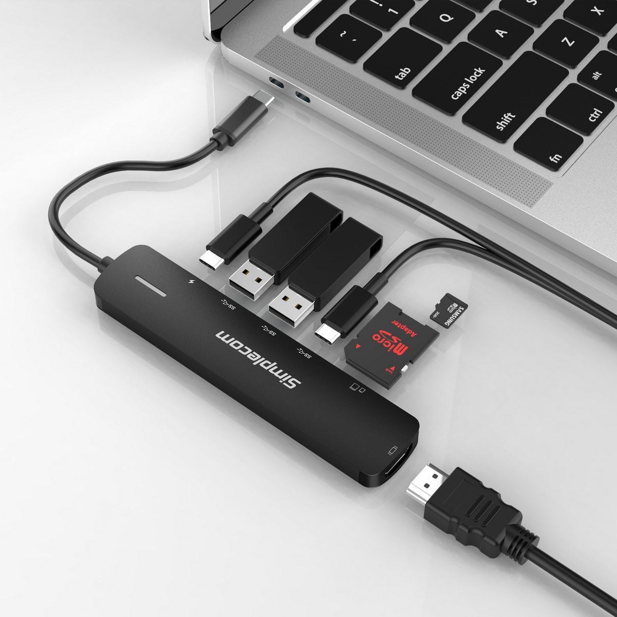 Simplecom CHT570 USB-C SuperSpeed 7-in-1 Multiport Hub Adapter HDMI 2.0 Docking Station Tristar Online