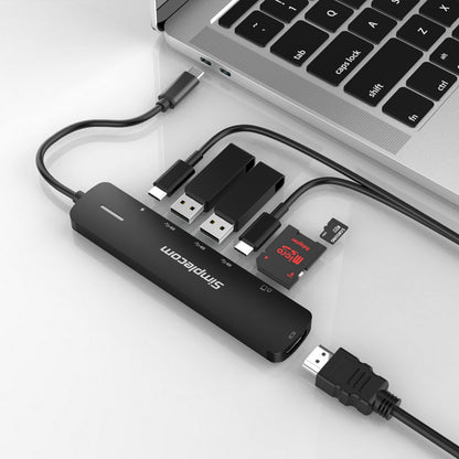 Simplecom CHT570 USB-C SuperSpeed 7-in-1 Multiport Hub Adapter HDMI 2.0 Docking Station Tristar Online