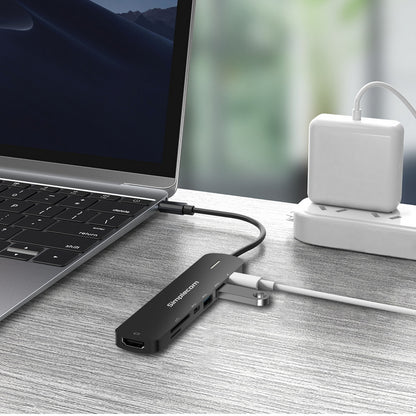 Simplecom CHT570 USB-C SuperSpeed 7-in-1 Multiport Hub Adapter HDMI 2.0 Docking Station Tristar Online