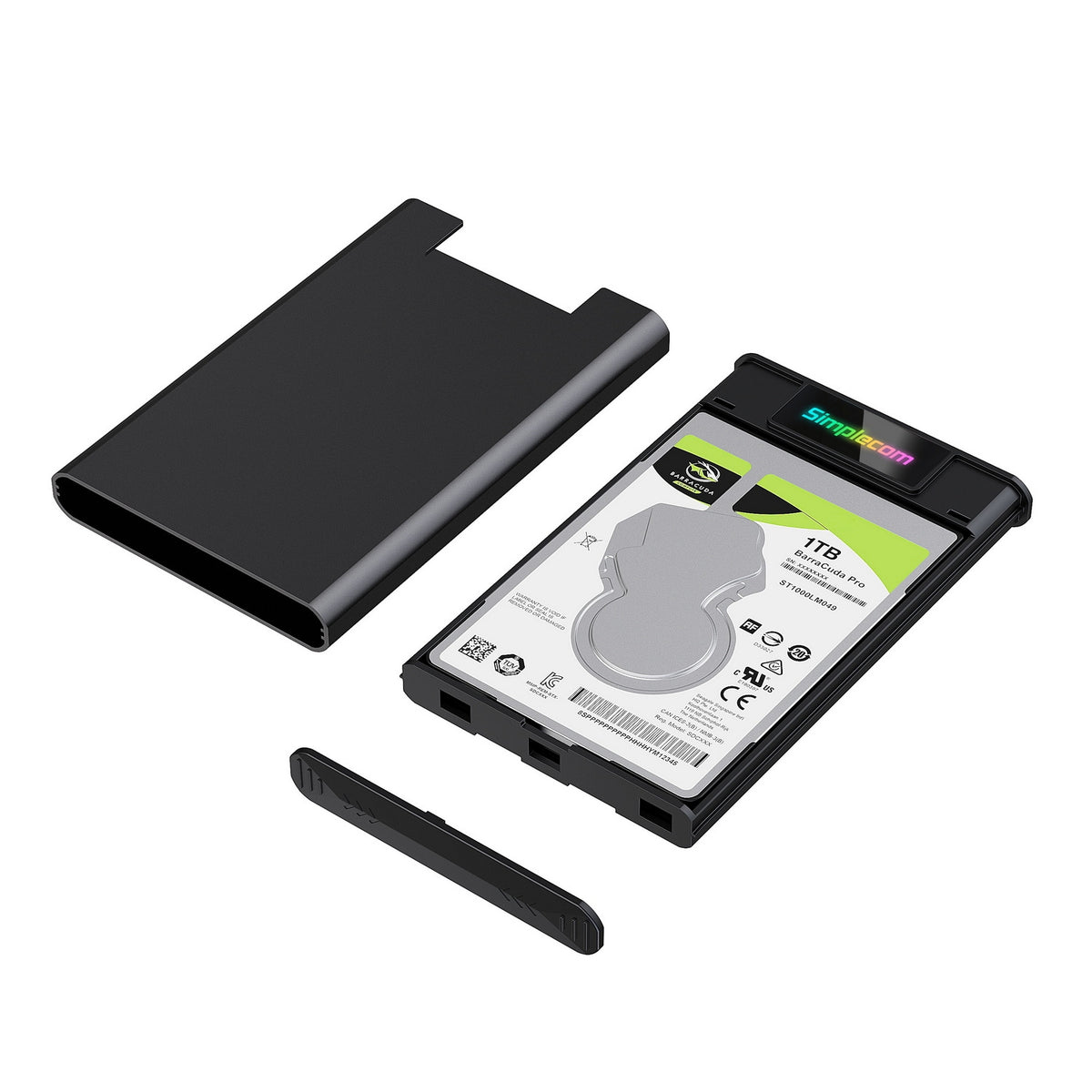 Simplecom SE239 Tool-free 2.5" SATA HDD SSD to USB-C Enclosure with RGB Lights USB 3.2 Gen 2 Tristar Online