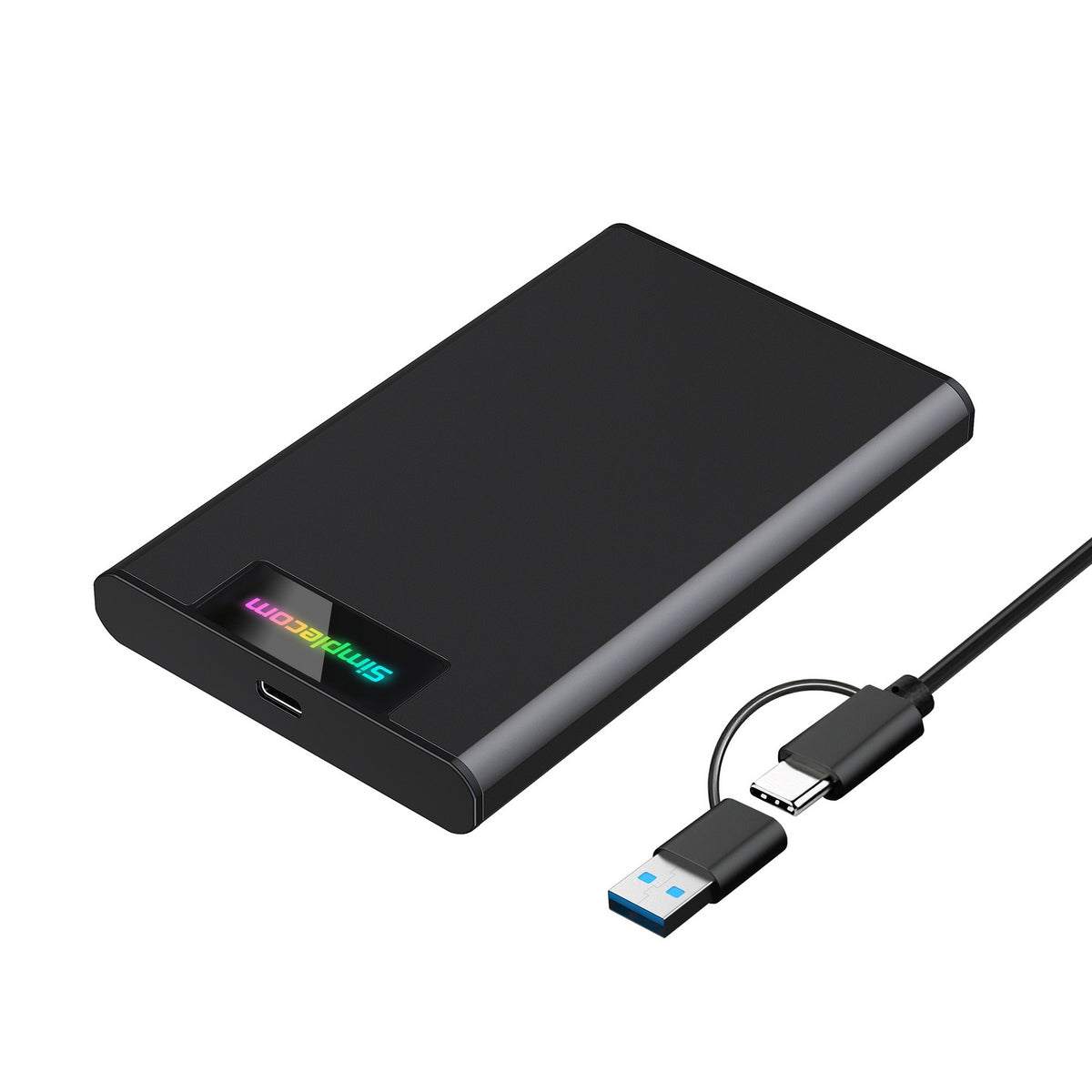 Simplecom SE239 Tool-free 2.5" SATA HDD SSD to USB-C Enclosure with RGB Lights USB 3.2 Gen 2 Tristar Online