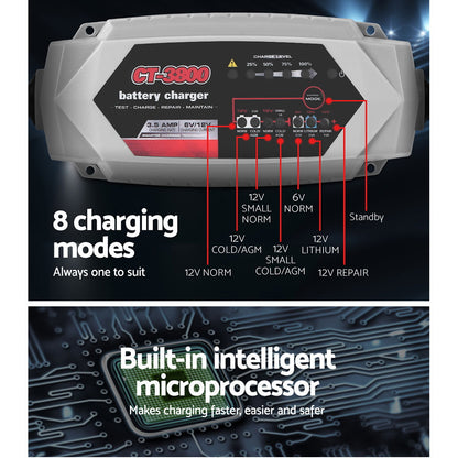 Smart Battery Charger 3.5A 12V 6V Automatic SLA AGM Car Truck Boat Motorcycle Caravan Tristar Online
