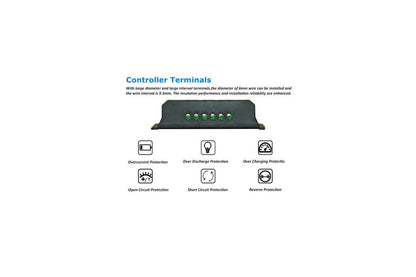 Solar Charge Controller Regulator 12V-24V 5V 2USB Port Trion