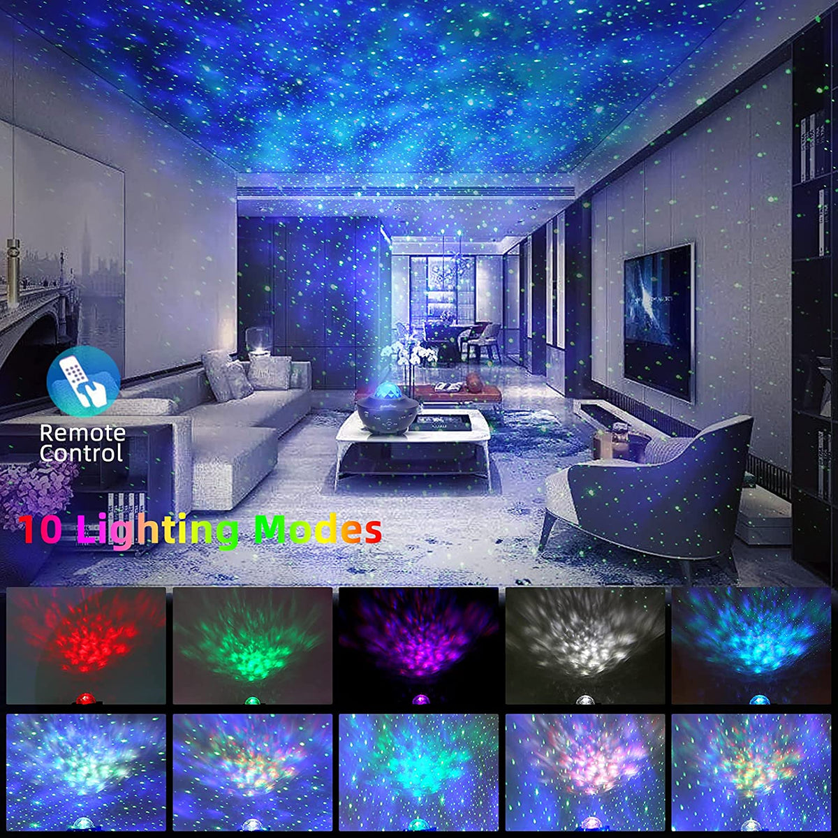 LED Galaxy Starry Night Light Projector With Bluetooth Music Speaker Trion
