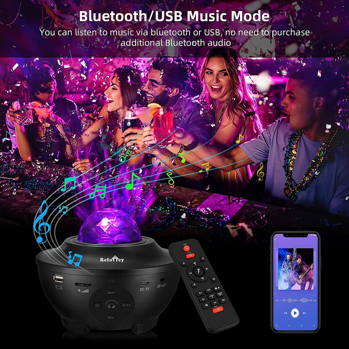 LED Galaxy Starry Night Light Projector With Bluetooth Music Speaker Trion