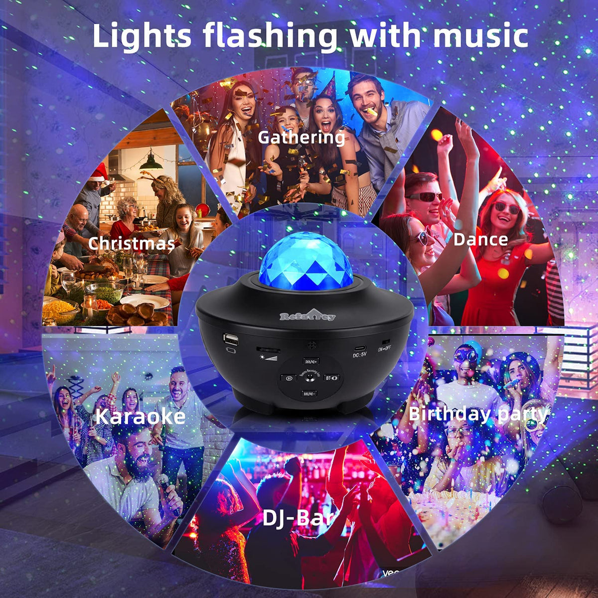 LED Galaxy Starry Night Light Projector With Bluetooth Music Speaker Trion