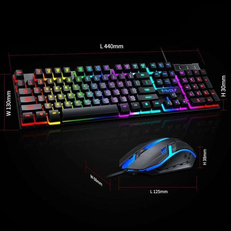 T-Wolf TF800 RGB 4-pcs Gaming Keyboard/Mouse/Headphone/Mouse Pad Kit Set Tristar Online