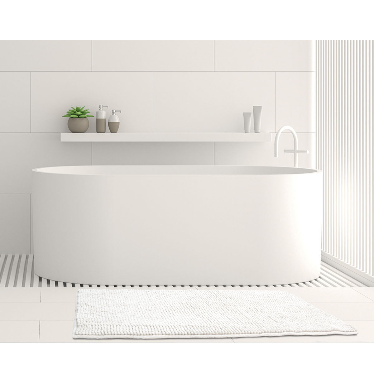 Toggle Microfiber Bath Mat Medium White Tristar Online