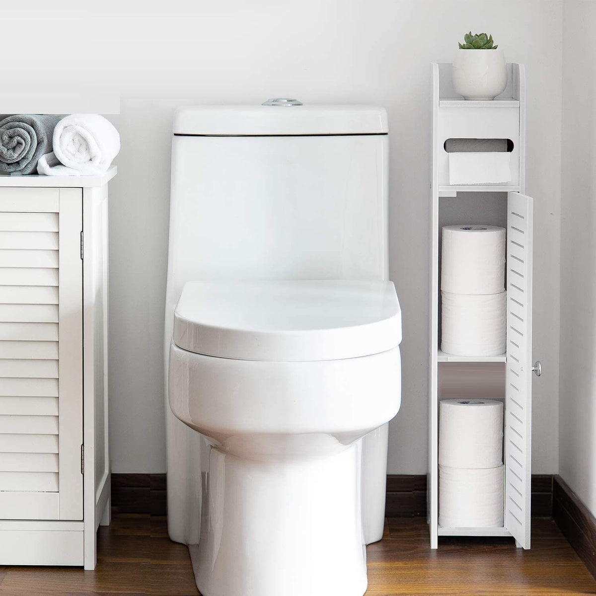 Toilet Paper Roll Holder for Bathroom (White, 80 cm) Tristar Online