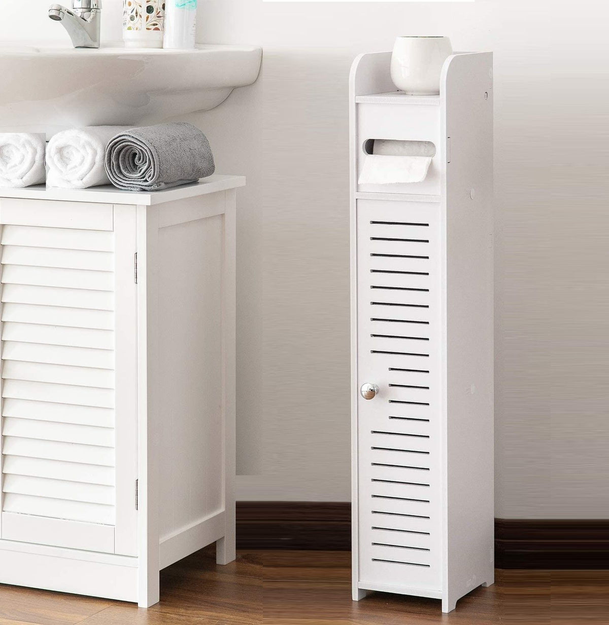 Toilet Paper Roll Holder for Bathroom (White, 80 cm) Tristar Online