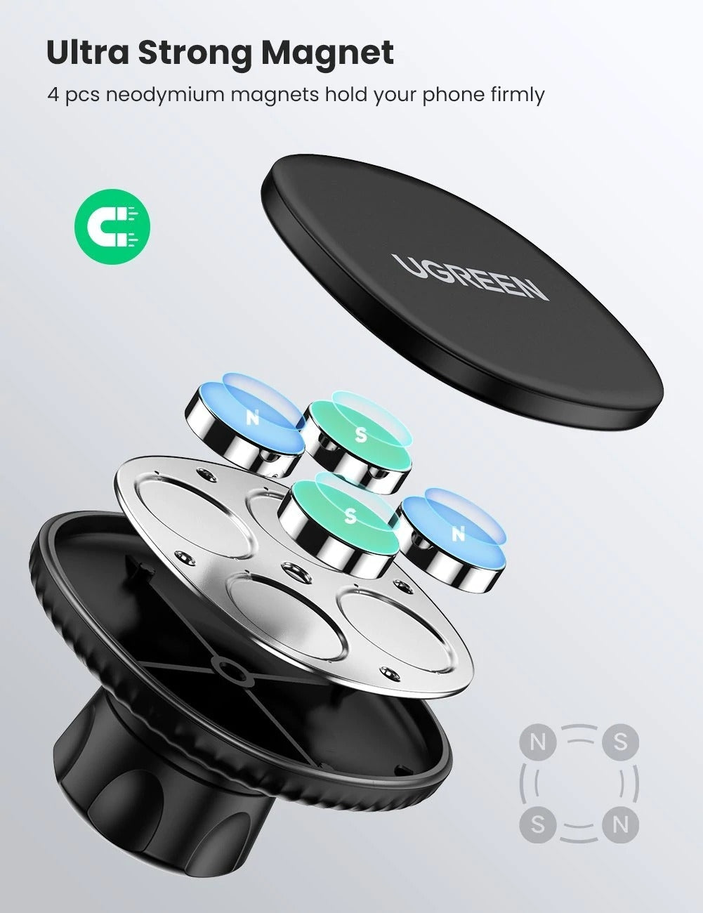 UGREEN 80785 Magnetic Phone Car Mount Tristar Online