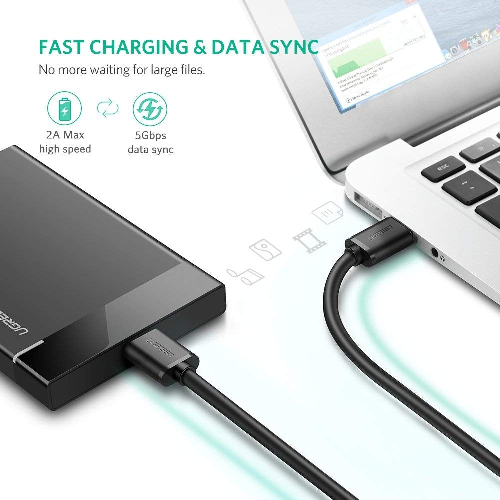 UGREEN USB 3.0 A Male to Micro USB 3.0 Male Cable 1m (Black) 10841 Tristar Online