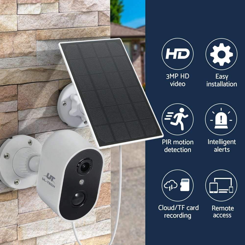 UL-tech 1080P Wireless Security IP Camera Rechargeable Outdoor CCTV Solar Panel Tristar Online