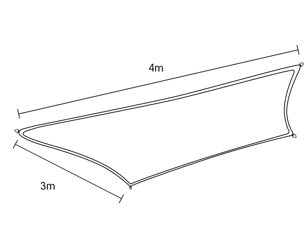 Wallaroo Rectangular Shade Sail Sand: 3m x 4m Tristar Online