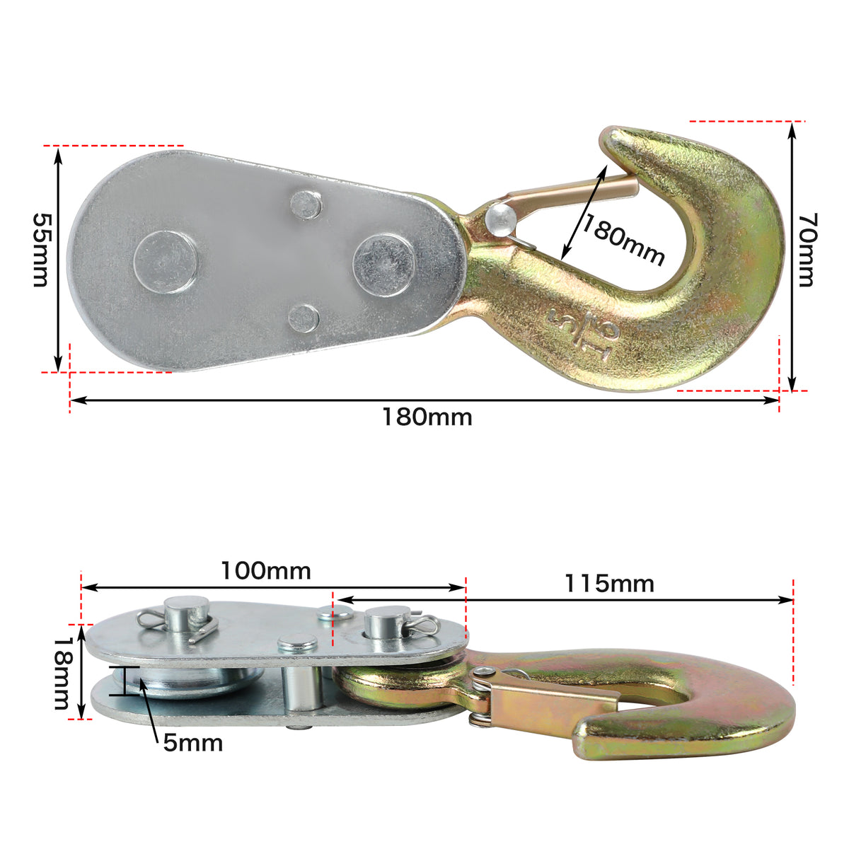 X-BULL 4Ton Snatch Block Pulley Hook Wire Rope Hoist For 4WD ATV UTV Off Road Tristar Online