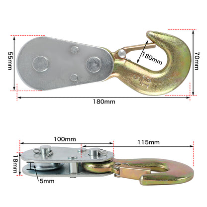 X-BULL 4Ton Snatch Block Pulley Hook Wire Rope Hoist For 4WD ATV UTV Off Road Tristar Online