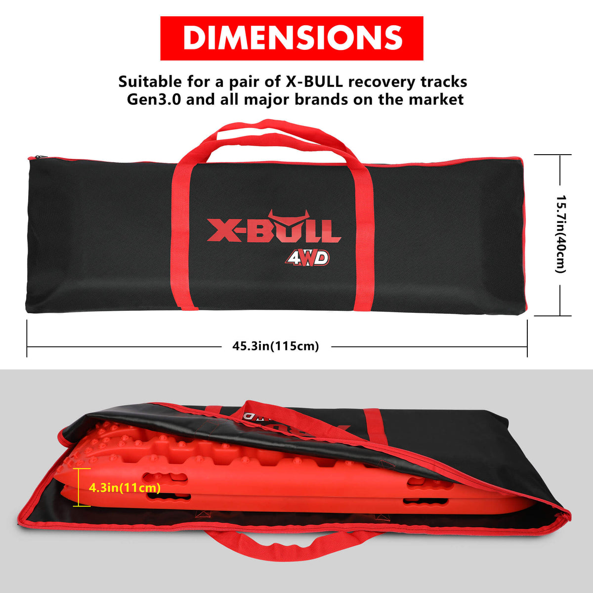 X-BULL Recovery tracks Carry Bag 4x4 Extraction Tred Bag Black Tristar Online