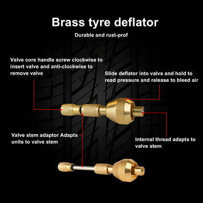 X-BULL Tyre Deflator Tire Air Deflators Rapid With Pressure Gauge Valve Tool 4WD Tristar Online