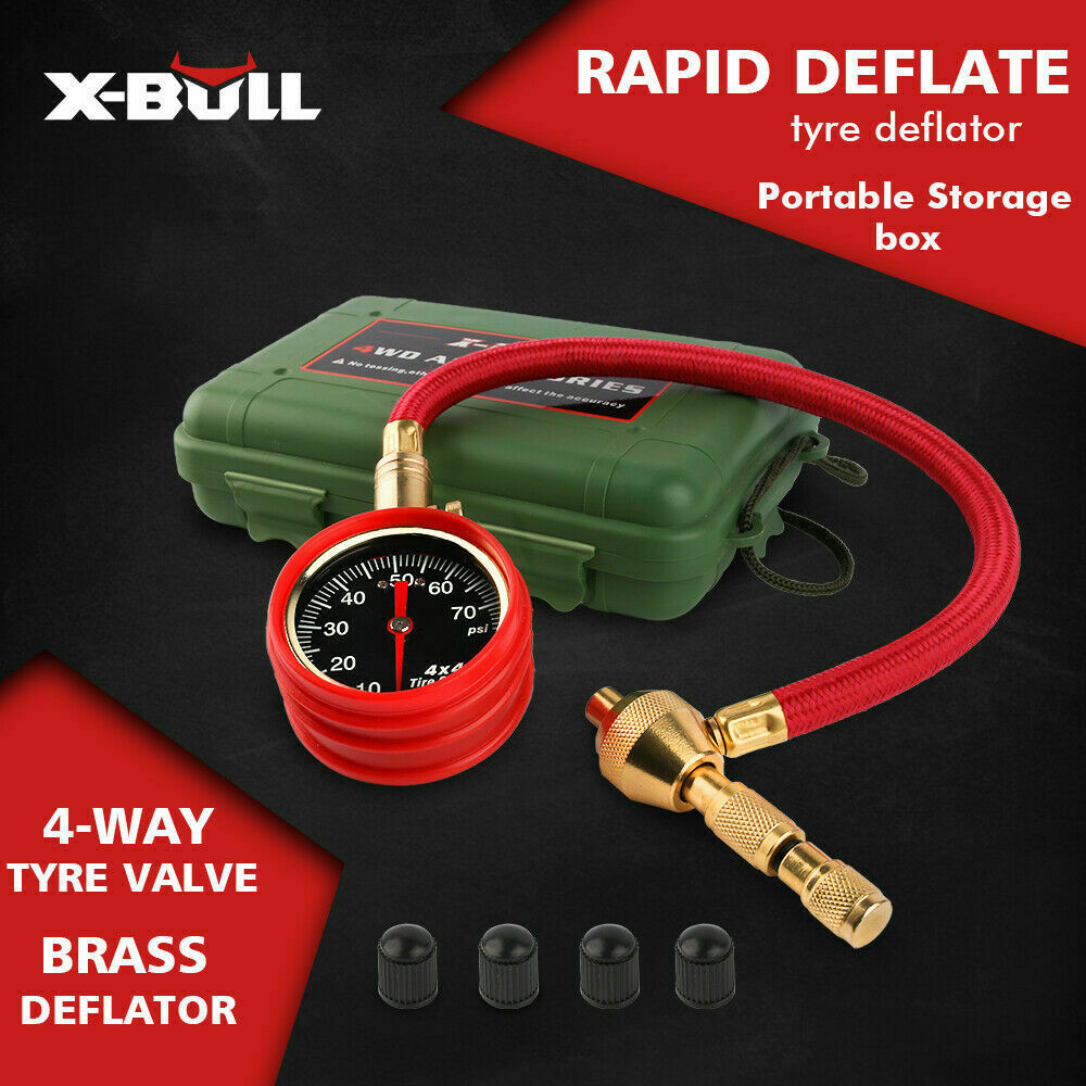 X-BULL Tyre Deflator Tire Air Deflators Rapid With Pressure Gauge Valve Tool 4WD Tristar Online