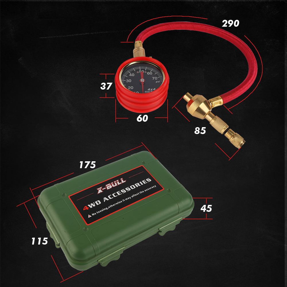 X-BULL Tyre Deflators Tire Automatic 4WD Pressure Gauge 4 Brass Deflator Tristar Online