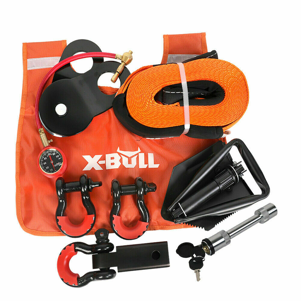 X-BULL Winch Recovery Kit 11PCS 4WD 4x4 Pack Off Road Snatch Strap Essential Tristar Online