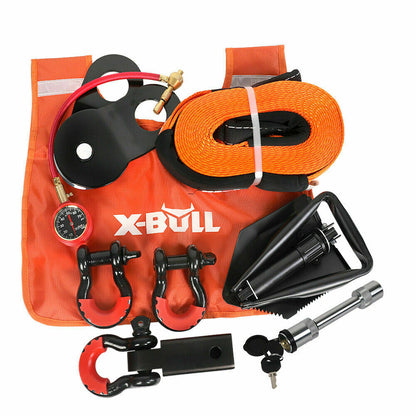 X-BULL Winch Recovery Kit 11PCS 4WD 4x4 Pack Off Road Snatch Strap Essential Tristar Online