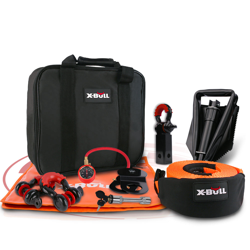 X-BULL Winch Recovery Kit 11PCS 4WD 4x4 Pack Off Road Snatch Strap Essential Tristar Online